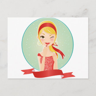 Rotes Mädchen Postkarte