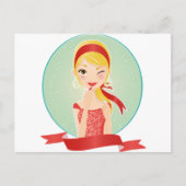 Rotes Mädchen Postkarte (Vorderseite)