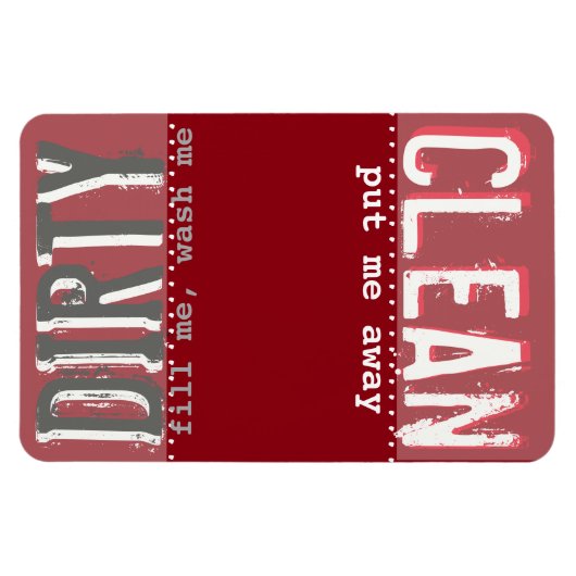 Rotes Magnet für Geschirrspüler - Sauberes/schmutz (Horizontal)