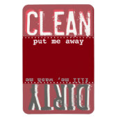 Rotes Magnet für Geschirrspüler - Sauberes/schmutz (Vertikal)