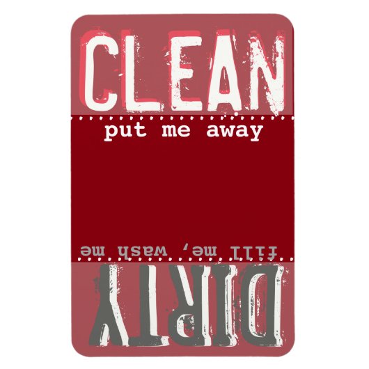 Rotes Magnet für Geschirrspüler - Sauberes/schmutz (Vertikal)