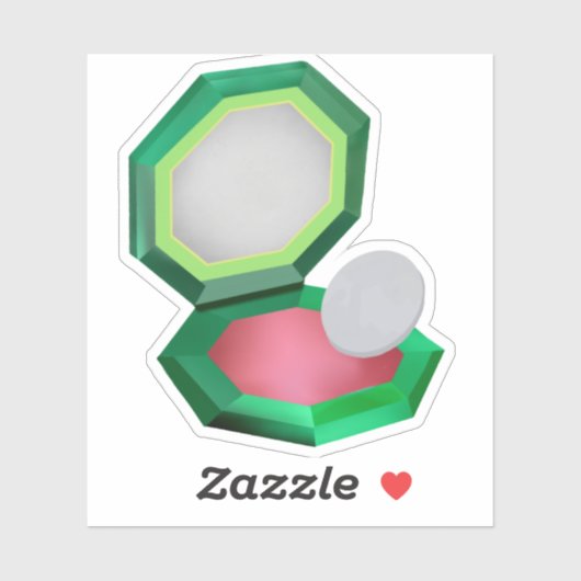 Rotes Makeup in grünem Compact Aufkleber (Blatt)