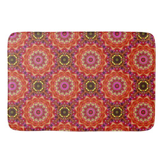 Rotes MANDALA Badematte (Vorderseite)