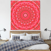 Rotes Mandala-Boho-Geometrisches-Warm-Statement-De Leinwanddruck (Insitu (Schlafzimmer))