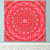Rotes Mandala-Boho-Geometrisches-Warm-Statement-De Leinwanddruck (Insitu (Holzboden))