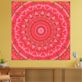 Rotes Mandala-Boho-Geometrisches-Warm-Statement-De Leinwanddruck (Insitu (Wohnzimmer))