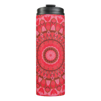 Rotes Mandala-Boho-Reisemuster-Warm-Design Thermosbecher