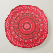 Rotes Mandala-Boho-Warm-Geometrie-Statement-Dekor