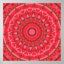 Rotes Mandala Bold Boho Lebendig Energetische Lieb Poster