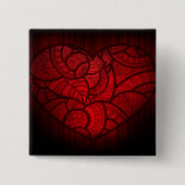 Rotes Mandala Herz Romantisches Boho Muster Button (Vorderseite)