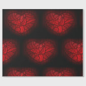 Rotes Mandala Herz Romantisches Boho Muster Geschenkpapier (Flach)