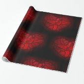Rotes Mandala Herz Romantisches Boho Muster Geschenkpapier (Ungerollt)