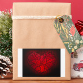 Rotes Mandala Herz Romantisches Boho Muster Rechteckiger Aufkleber