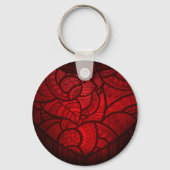 Rotes Mandala Herz Romantisches Boho Muster Schlüsselanhänger (Rückseite)