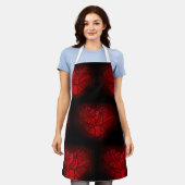 Rotes Mandala Herz Romantisches Boho Muster Schürze (Getragen)