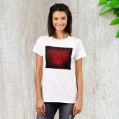 Rotes Mandala Herz Romantisches Boho Muster T-Shirt
