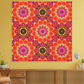Rotes MANDALA Leinwanddruck (Insitu (Wohnzimmer))