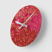 Rotes Mandala-Muster Runde Wanduhr (Winkel)