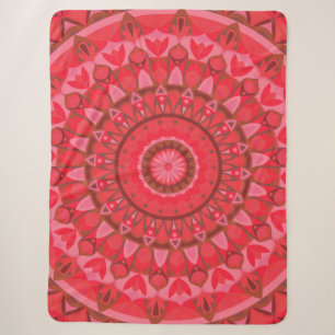 Rotes Mandala-Warm-Boho-Muster Kuschelige Weiche H Sherpadecke