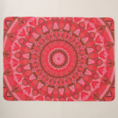 Rotes Mandala-Warm-Boho-Muster Kuschelige Weiche H Sherpadecke (Vorderseite (Horizontal))