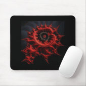 Rotes Mandelbrot-Fraktal auf schwarzem Hintergrund Mousepad (Mit Mouse)