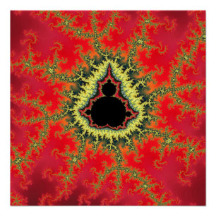 Rotes Mandelbrot-Fraktal Poster