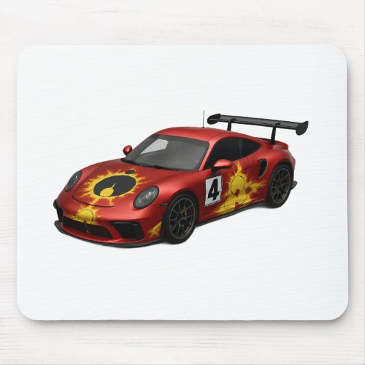 Rotes Mandelbrot-Rennwagen Mousepad (Vorne)