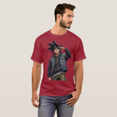 rotes Manga‑T‑Shirt T-Shirt (Vorne ganz)
