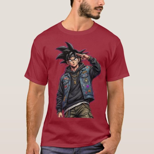 rotes Manga‑T‑Shirt T-Shirt (Vorderseite)
