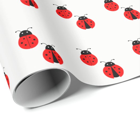 Rotes Marienkäfer-Muster Geschenkpapier (Rolleneckpunkt)