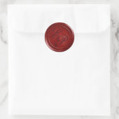 Rotes marineblaues Wachssiegel mit Initialen Runder Aufkleber (Tasche)