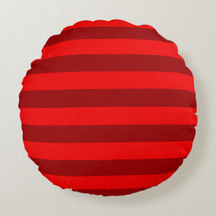 Rotes Marineburgestreifen-Design Rundes Kissen