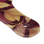 Rotes Marone Gold Glitter Herbstlaub Muster Schneidebrett (Ecke)