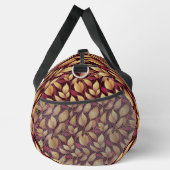 Rotes Maroon-Gold-Glitter-Herbstblätter-Muster Duffle Bag (Rechts)