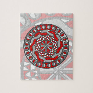 Rotes Maschinenpuzzle Puzzle