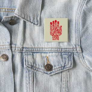 Rotes medizinisches Handsymbol Gesundheitswesen Button