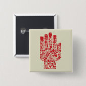 Rotes medizinisches Handsymbol Gesundheitswesen Button (Vorne & Hinten)