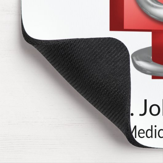 Rotes medizinisches Kreuz Silber Schlangensymbol Mousepad (Ecke)