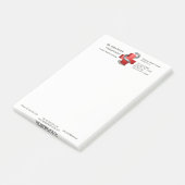 Rotes medizinisches Kreuz Silber Schlangensymbol Post-it Klebezettel (angewinkelt)