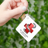 Rotes medizinisches Kreuz Silber Schlangensymbol