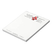 Rotes medizinisches Kreuz Symbol Schlange Silber S Notizblock (Rotiert)