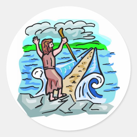 Rotes Meer - Christliche Kunstwerke Runder Aufkleber (Vorderseite)