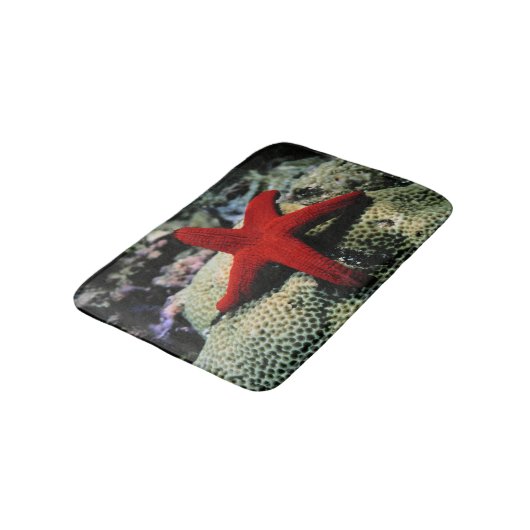 Rotes Meer der Stern-Fisch-| Badematte (Schrägansicht)