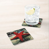 Rotes Meer der Stern-Fisch-| Rechteckiger Pappuntersetzer (Vor Ort)