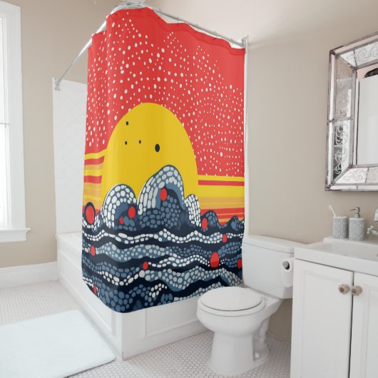 Rotes Meer schön künstlerisch Duschvorhang (Beispiel)