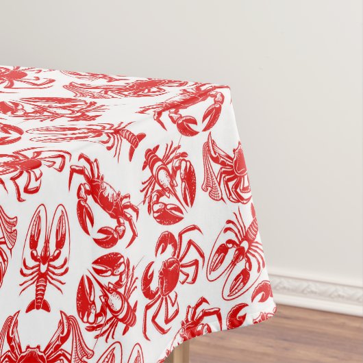 Rotes Meeresfrüchte Tischdecke (Beispiel)