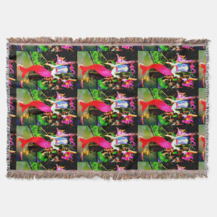 rotes Meerjungfrauen partying Decke