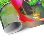 rotes Meerjungfrauen partying Geschenkpapier (Rolleneckpunkt)