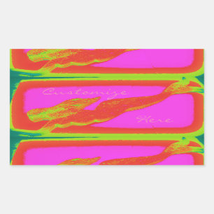 Rotes Meerjungrosa Rechteckiger Aufkleber