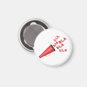 Rotes Megaphon mit blauen blauen Worten Magnet (Vorderseite/Rückseite)